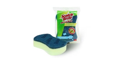 แผ่นใยขัดพร้อมฟองน้ำ แอนตี้แบคทีเรีย สีน้ำเงิน (Anti-bacteria Sponge Non Scratch)
